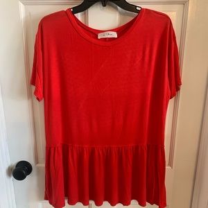 Red Peplum Top
